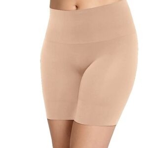 Jockey Women's Beige Tan Seamless Mid Waist Shaping Short Medium